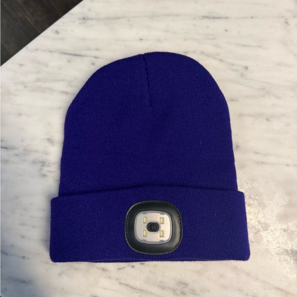 Blue Beanie with LED Light